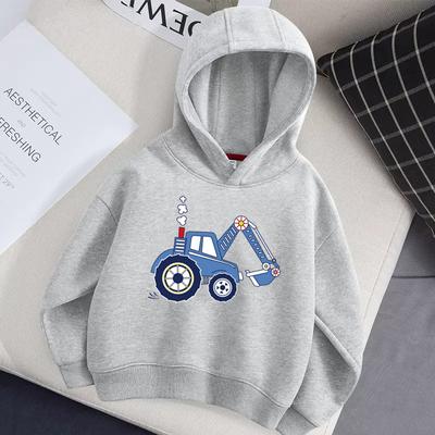 Aimi Lakana Baby Boys Excavator Coat Autumn Long Sleeve Pullover Cartoon Casual Hoodie Kids New Sweater