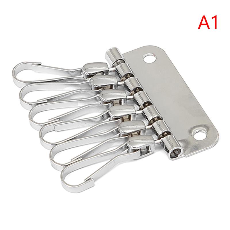 1PC Anti-fall Key Holders 6 Hooks Metal Rivet Wallet Key Clasp Clip Practical Small Keyring for Birthday Gifts