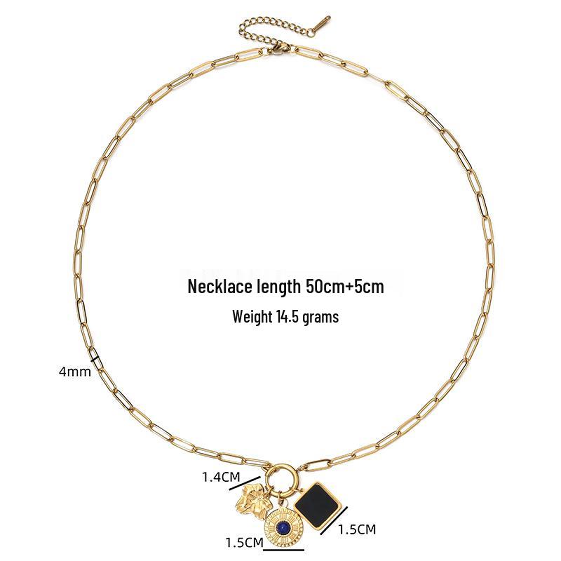 Women’s Creative Geometric Floral Stainless Steel Handmade Pendant Necklace