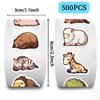 500 Pictures/roll Roll Sticker Tape Cartoon Sleepy Animal Handbook Material Decorative Envelope Mouth