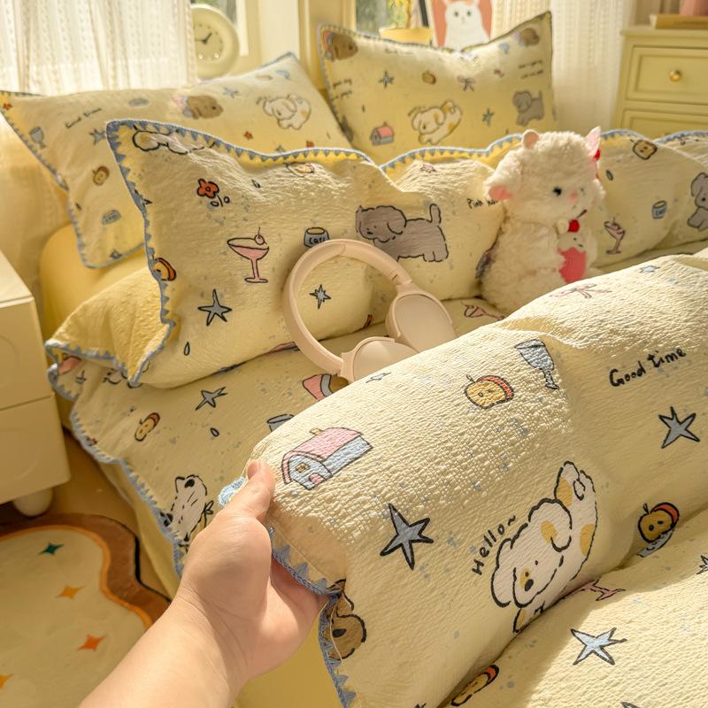 Class A Maternal And Infant Grade Cotton Double-Layer Gauze Shell Edge, Pure Cotton Quilt Cover Student Dormitory Bed