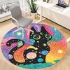 1PC Galaxy Cat Office Round Area Rug,  Mat Suitable ForOffice, Under Office Chairs Bedroom Living Room Home Decor, Room Deco