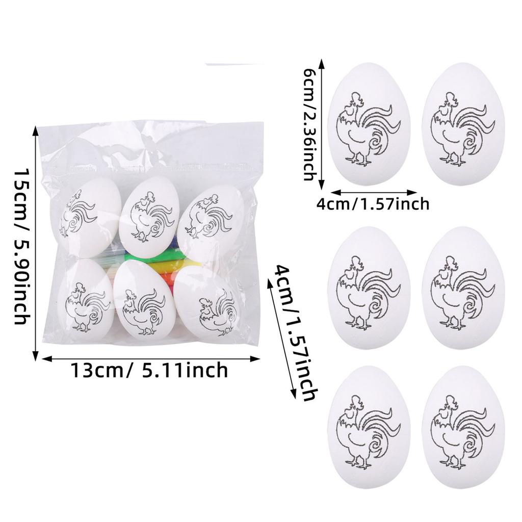 5pcs Sturdy Foam Easters Eggs For Painting And Decorating Portable for Family Activities and Easters Celebration