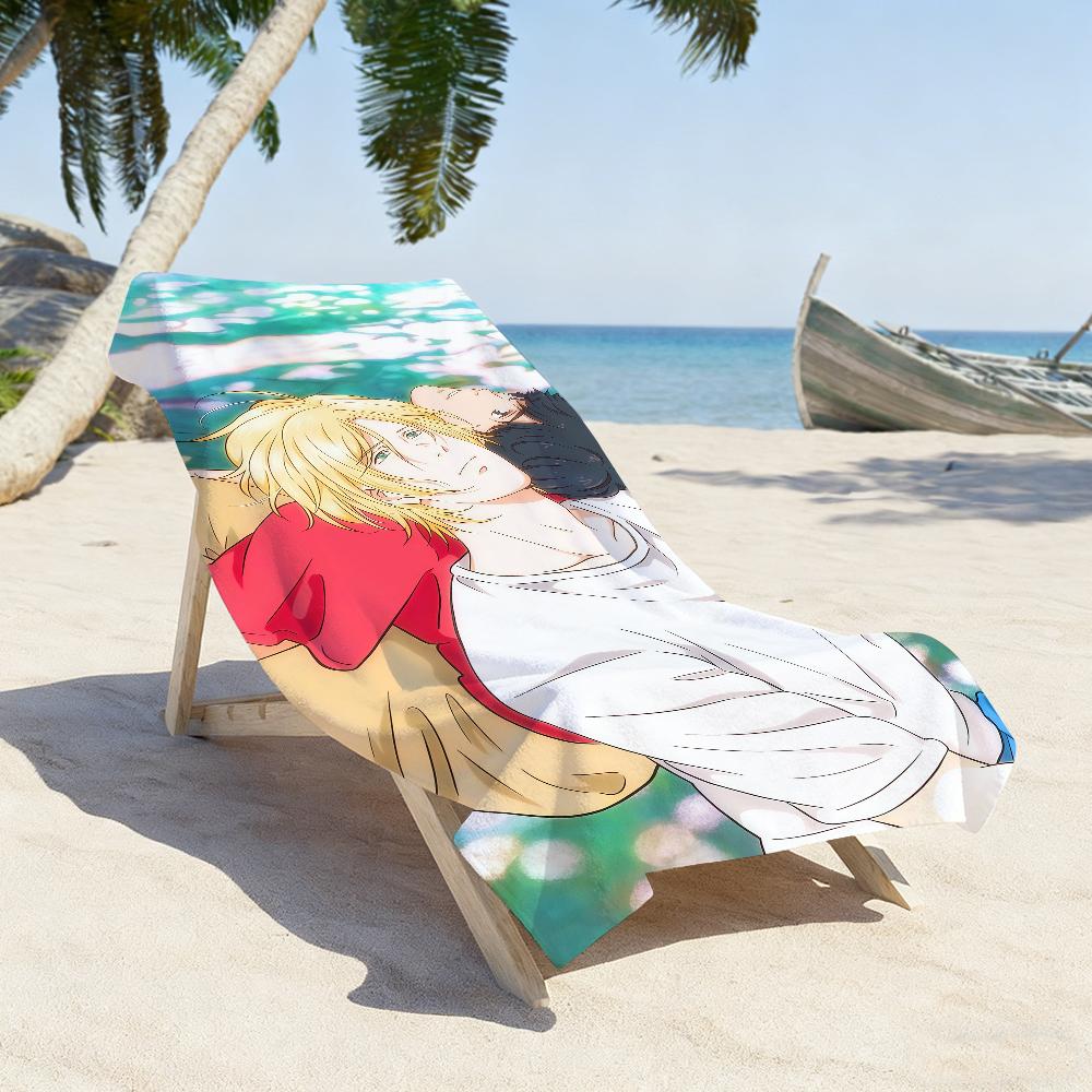 Anime B-Banana Fish Towel Sports Quick Dry Travel Camping Gear Sandproof Soft Light Large Beach Towel