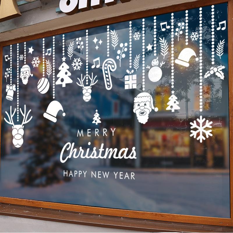 Santa Claus Electrostatic Sticker Decorations, Glass Door Stickers, Window Stickers, Festive Atmosphere Scenes