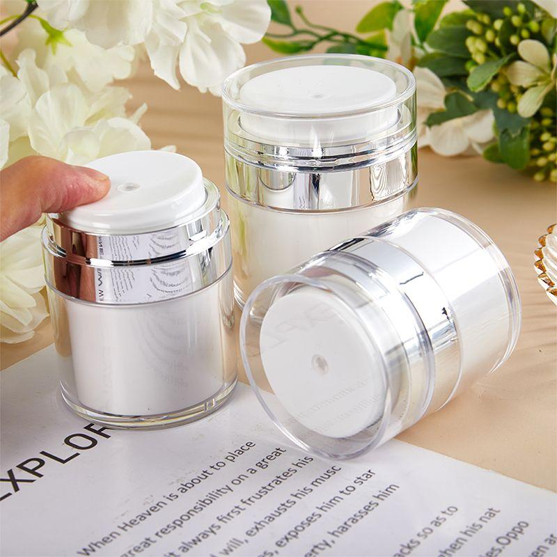 15/30/50ml Air Pump Moisturizer Jar Container Empty Cream Subpackage Vacuum Bottle for Skincare Face Makeup Lotion Creams