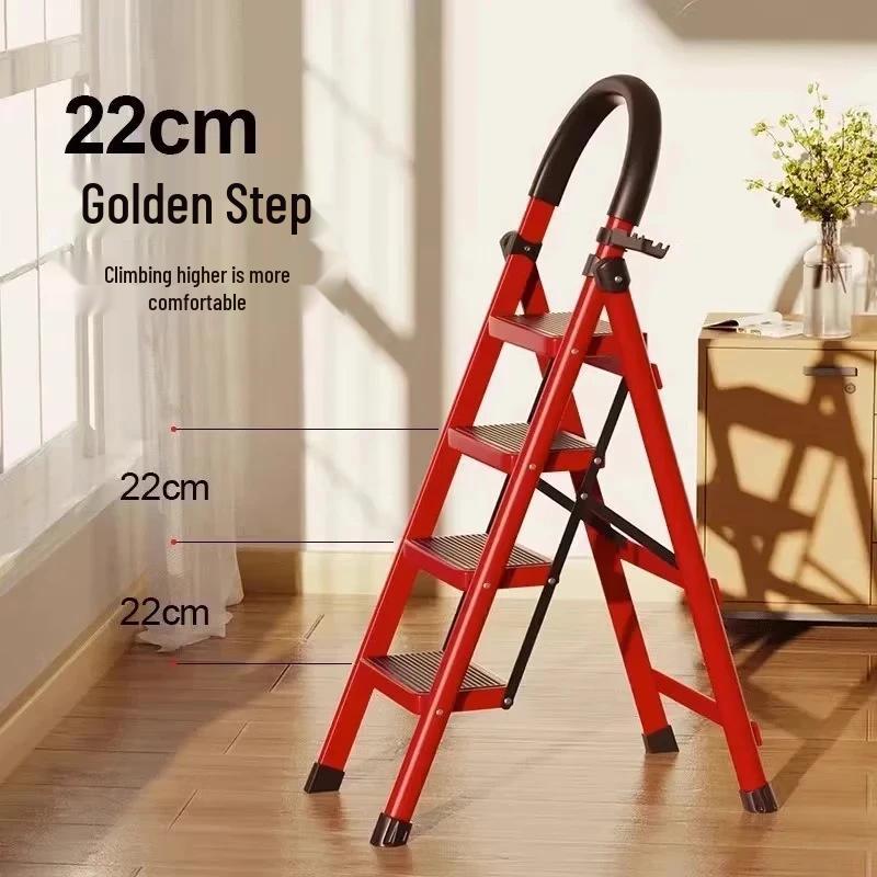Housewarming Joy Portable Folding A-frame Ladder, Carbon Steel, 4-5 Steps