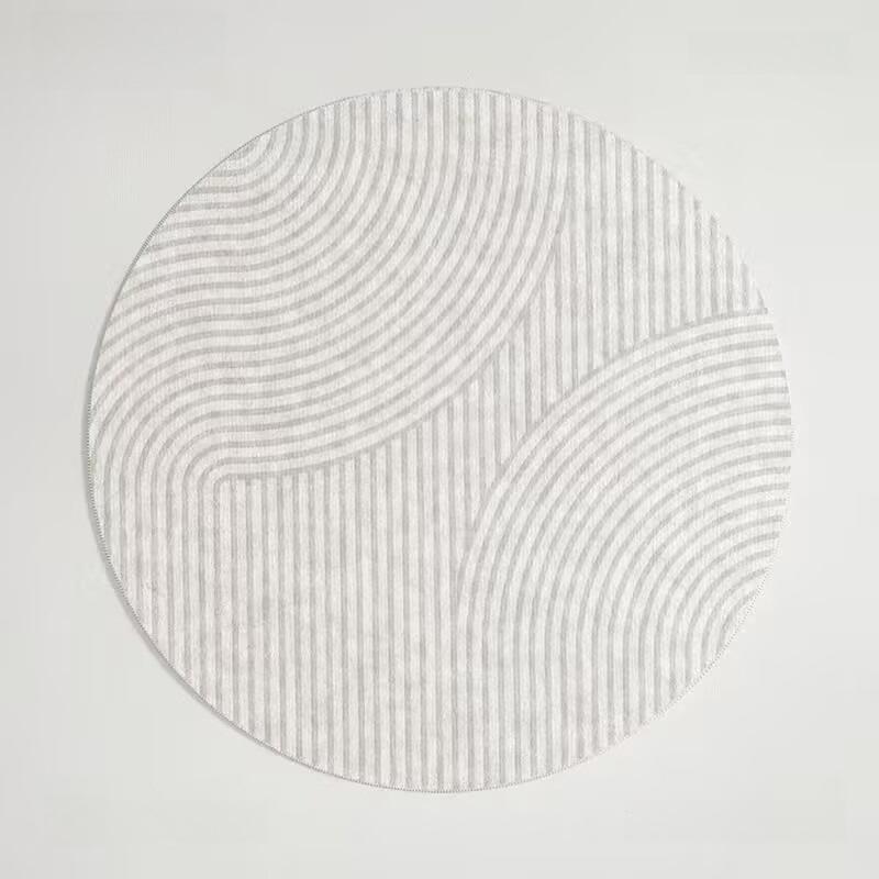 

Fluffy Soft Round Lounge Rug Modern Simple Living Room Decoration Striped Carpet Home Anti-slip Mat Thicken Rugs for Bedroom 60cm 23.6in