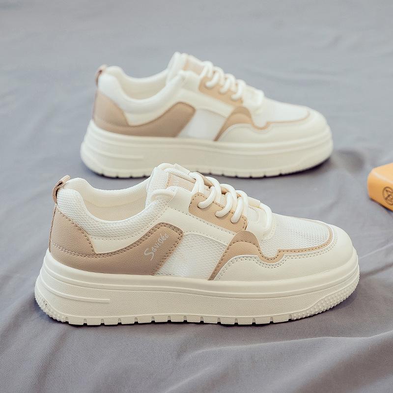 Summer Mesh Breathable and Versatile New Little White Shoes Women's Shoes Thick-soled Heightening Board Shoes Summer Mesh Shoes