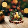 Christmas Candle Holder Christmas Centerpieces - 2D Flat Acrylic Desktop Ornament, Wall Decor Art, Four Seasons Decoration