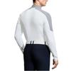FILA Golf Series Color Block Elite Polo Long Sleeve T-Shirt Men Tops Jade-White A11M415202FWT