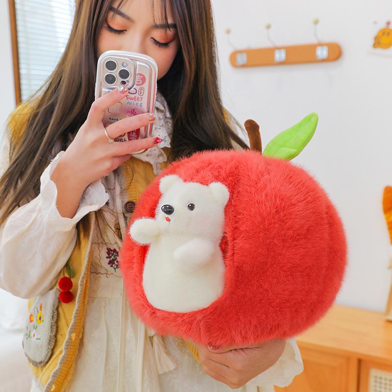 Apple Hedgehog Doll Plush Toy Doll Girl Sleeping Throw Pillow Girl Bed Cute Birthday Gift Children
