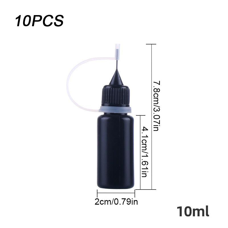 10PCs Metal DIY Quilling Tool Black Non-transparent Empty Glue Bottles For Dye Multiple Options Available