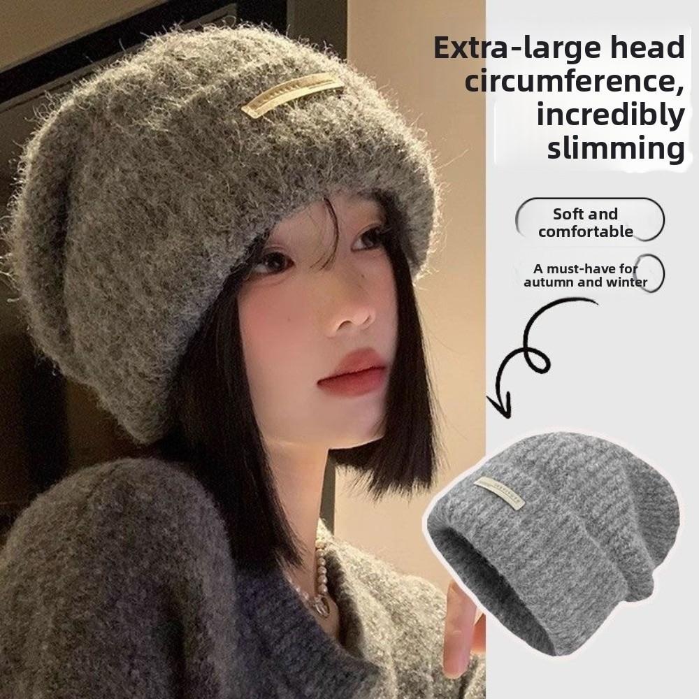All-match Plush Woolen Hat Korean Style Brimless Beanie Cap Personality Knitted Pullover Hat  Girls