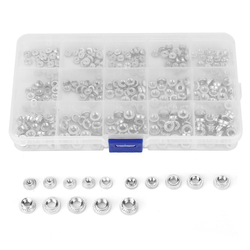 300pcs Nuts Pressure Riveting Self Clinching Nuts Metal Fastener Tool