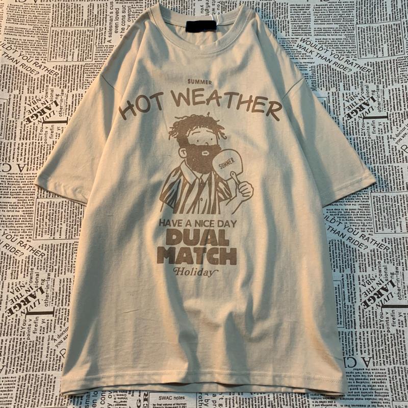 

Подумайте о своей внешности. Американская ретро-трендовая брендовая футболка с короткими рукавами. Свободная футболка большого размера из хлопка для мужчин и женщин. 4XL