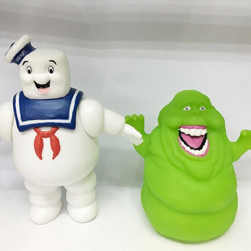 Classic Ghostbusters Marshmallow Man And Slimer Green Ghost Collectible Action Figure