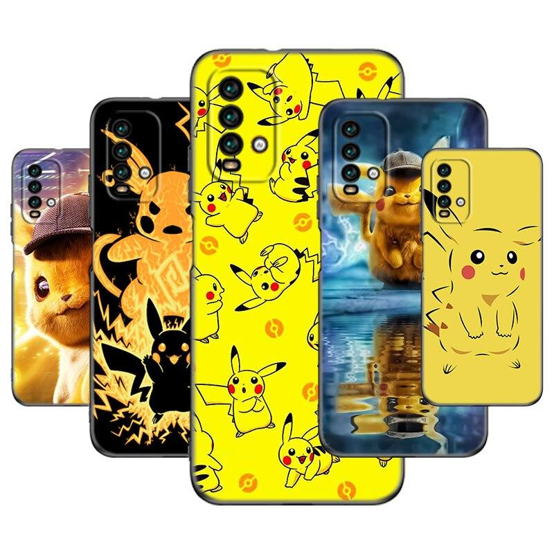 

Чехол для телефона с милым рисунком Пикачу для Xiaomi Redmi Note 11 10 9 8 Pro 11T 5G 11S 10S 10T 9S 9T 9i 9C 9A 8T 8A, мягкий черный чехол
