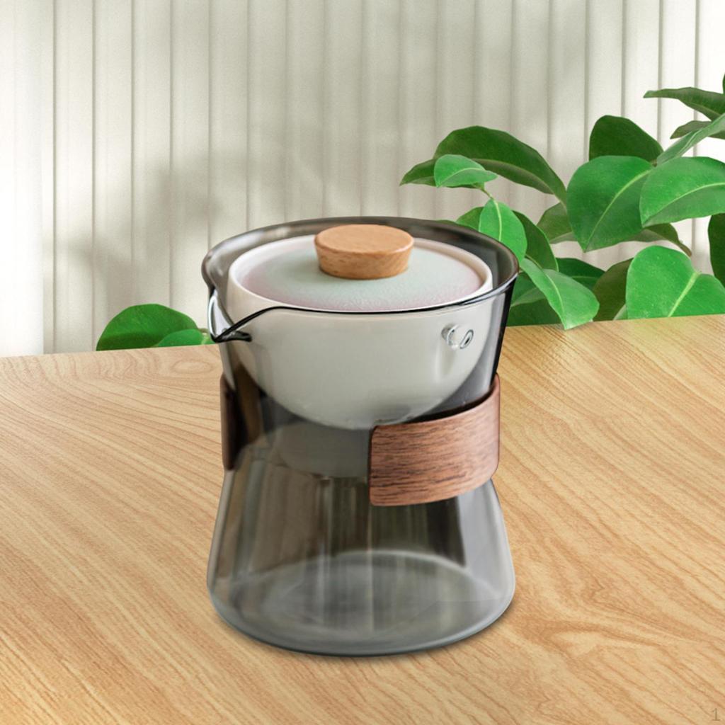 Glass Teapot Blooming & Loose Leaf Dinnerware Removable Portable Tea Kettle Gong Fu