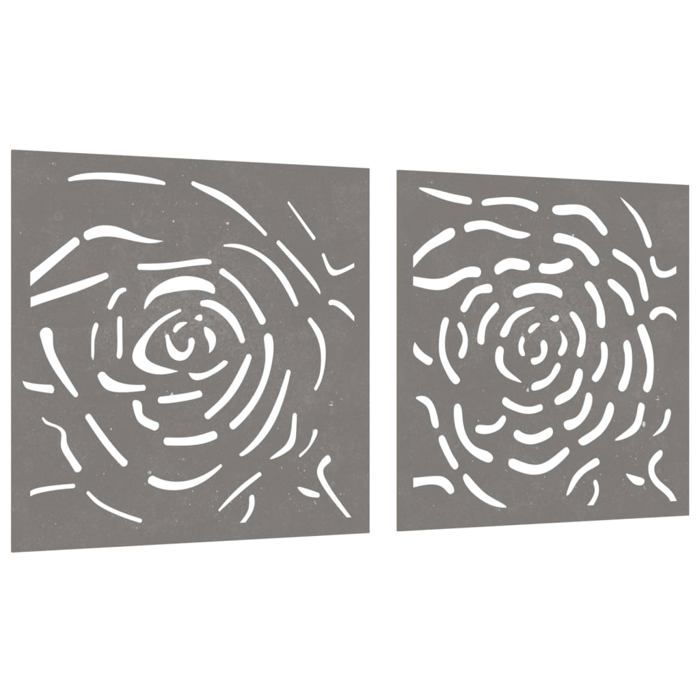 VidaXL Décorations murales jardin 2 pcs 55x55 cm design de rose 824507