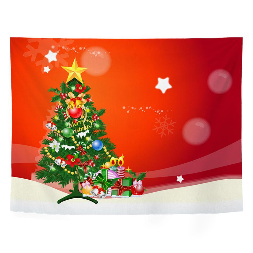Świąteczny gobelin z nadrukiem, tkanina w tle choinki, tkanina wisząca Ins Wind, pokój noworoczny, tkanina dekoracyjna w akademiku, tkanina ścienna