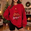 Women's Casual Long Sleeve Crewneck Christmas Graphic Sweatshirt Loose Fit Holiday Pullover