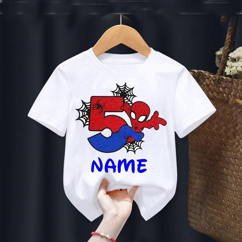 Summer Cute Marvel Spider-Man Kids Outdoor Casual Sports Short Sleeve T-Shirt Birthday Gift