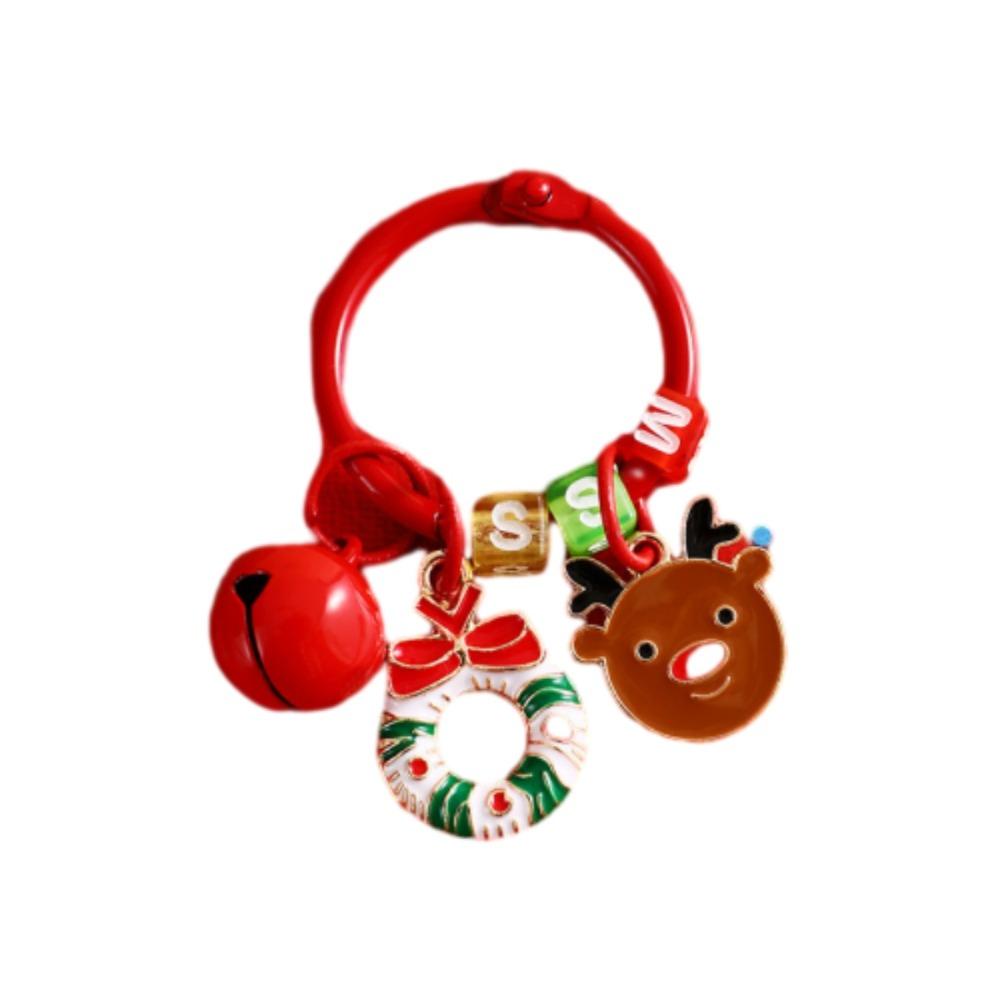 Christmas Tree Christmas Tag Pendant Xmas Deer Key Ring Creative Sants Claus Keychain  Kids