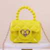 New jelly handbag, candy-colored, single-shoulder crossbody mini chain key pearl hand-held jelly bag