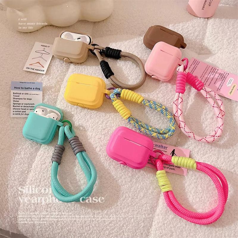 Case for Apple AirPods 1 2 Pro 3rd Generation Case Cute with Strap Fundas Earpods Soft Cover for AirPods Pro 2 Case Silicone