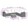 7-teiliges Gartensofa-Set mit Kissen aus grauem Poly-Rattan