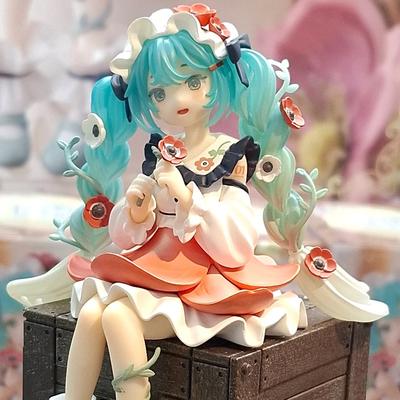 Originalmodell FuRyu Nudelstopper Hatsune Miku 14cm Blumenfee Anemone Figur Anime Figurinen Sammlungen Spielzeug Geschenke