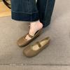 Fashion Shallow Mouth Knitting Flats Soft Shoes Woman 2025 Female Footwear Round Toe New Dress Grandma Retro Mary Janes Grandma Shoes Fe