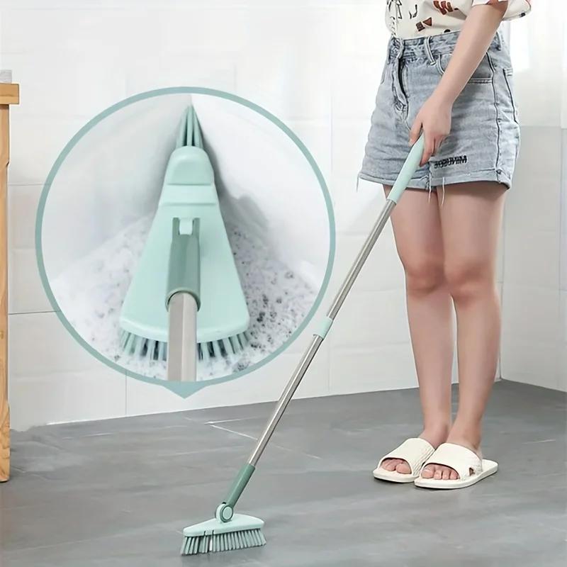 Gap Brush, Ceramic Tile Floor Brush, Triangular Floor Brush for Cleaning Bathtubs and Floor Gaps, Long Handle Detachable