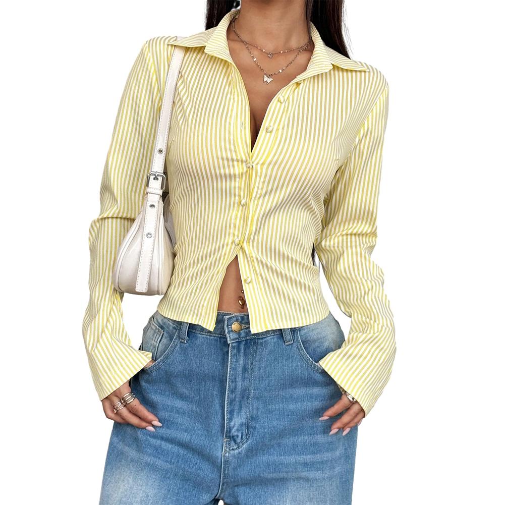 Women s Striped Long-Sleeve Shirt 2XL