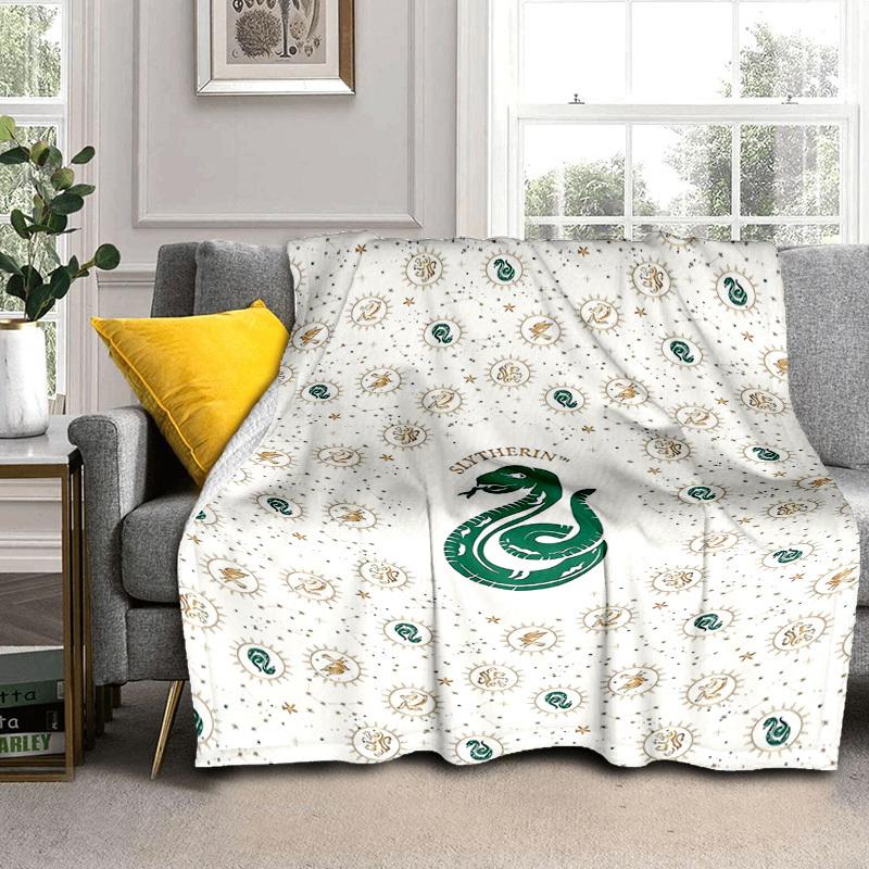 1pc Slytherin Serpent Constellations Cartoon Blanket,Portable Throw for Travel & Camping, All Season Cozy Blanket,Ideal Gift