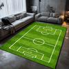Kids Football Field Play Area Rug Green Soccer Pitch Non-Slip Carpet Educational Sports Home Decor Floor Mat for Bedroom