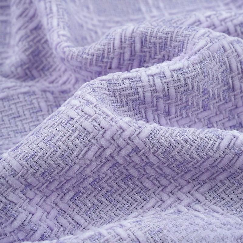 Woolen Tweed Plaid Chenille Fabric Woven Small Fragrant Fabric DIY Elegant Fashion Coat Skirt Designer