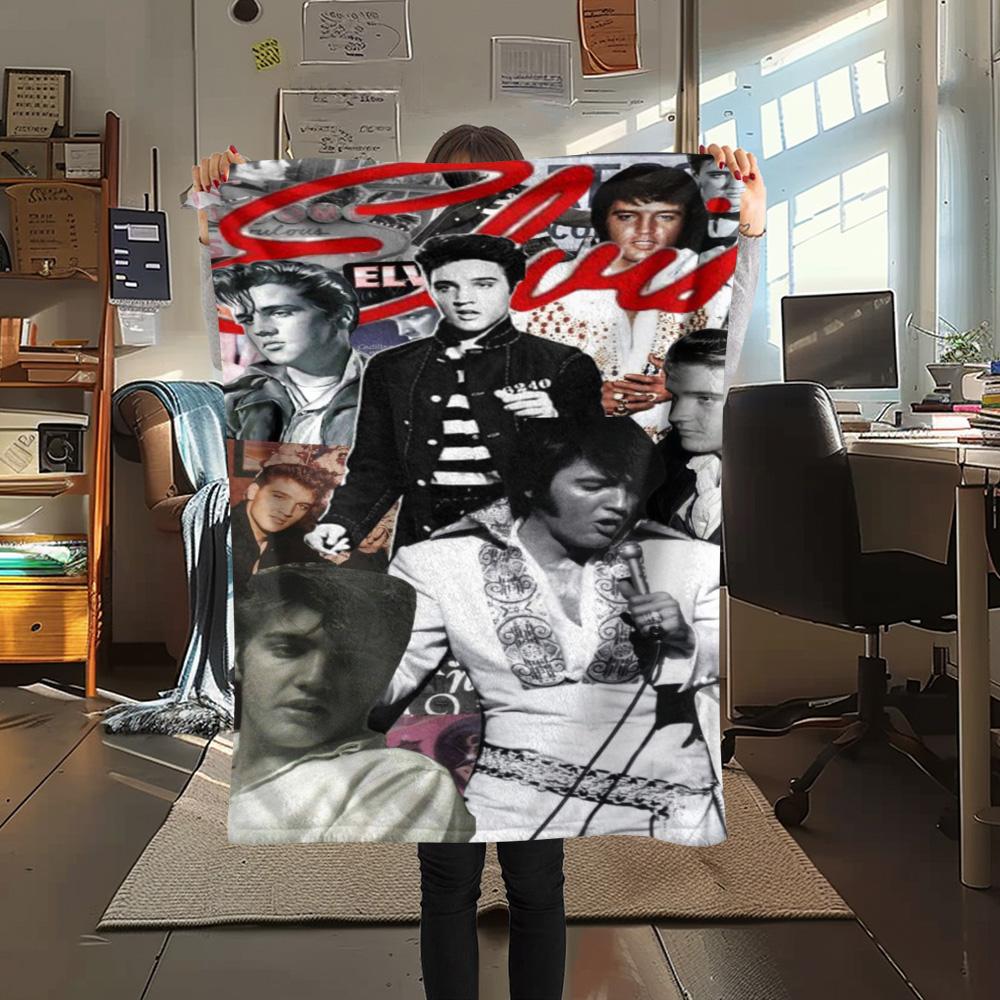 1PC Rock Music Superstar Print FlAannel Blanket, High Quality Comfortable for All Seasons, Home Decor, Warmth and Comfort