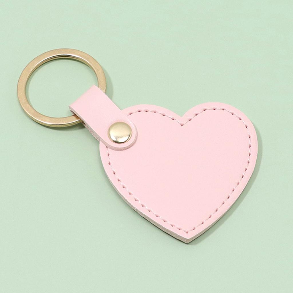 Set of 6 Colorful Heart Shaped Keychain Leather Love Pendant Keyring Stylish Key Rings Bag Accessory Chic Backpack Charm