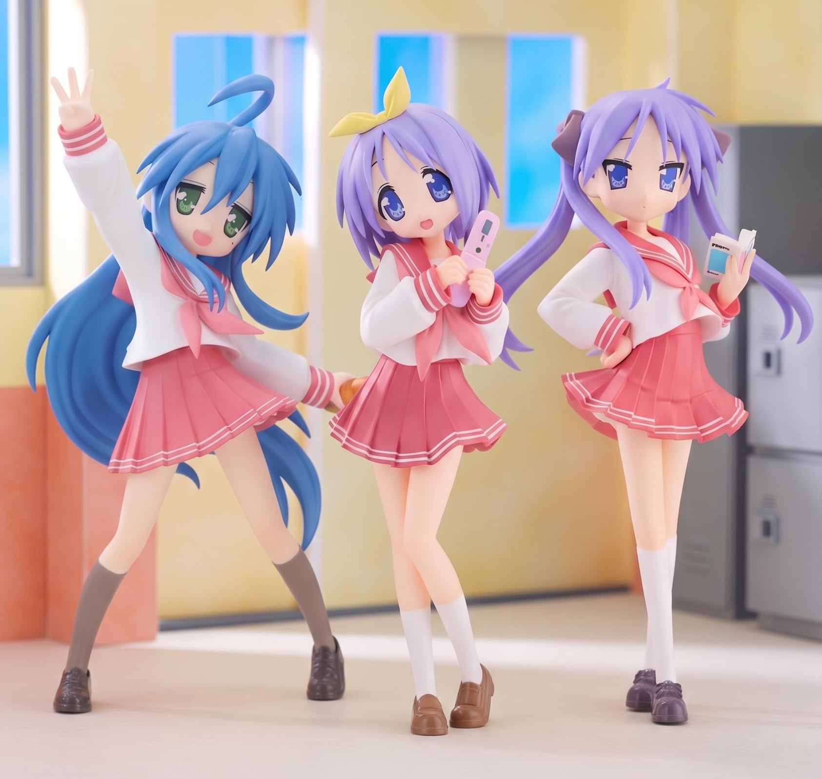 Lucky Star Konata Kagami and Tsukasa Hiiragi Figure Set of Official Authentic Product Figures Izumi, Hiiragi, - LuckyStar Trio-Try-iT [Complete 3]