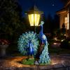 Outdoor Yard Art Decorations Peacock Solar Light Decor, Garden Statue with Lantern for Powered Patio Ornaments Lawn Pathway Landscape Decoration,