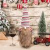 Festive Knitted Wool Santa Wine Bottle Cover with Long Beard - European & American Style Holiday Decor