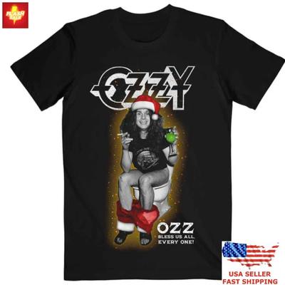 100% bavlna TOPS UNISEX TRIČKA PÁNSKÁ DÁMSKÁ Nový vánoční svetr 2025 OZZY OSBOURNE Ozz Bless Us All Tričko