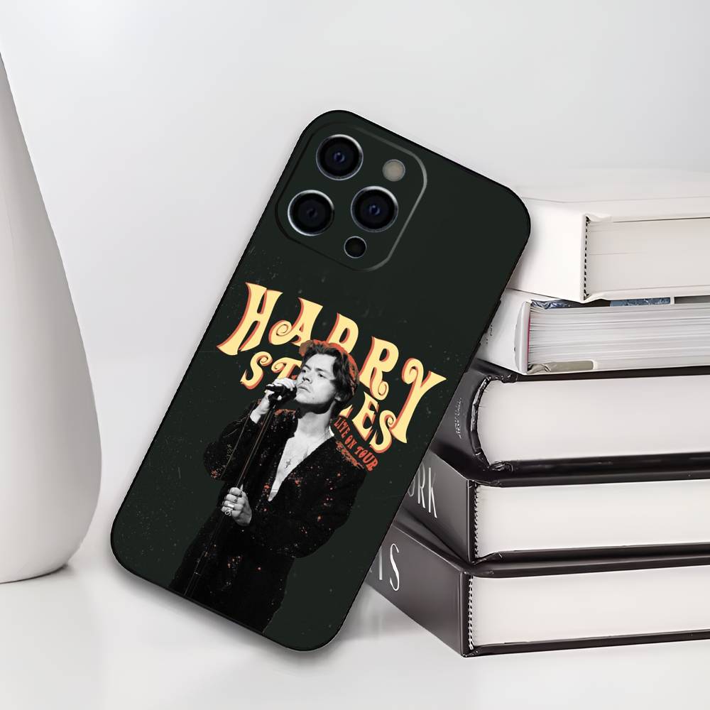 H-Harry S-Styles Handyhülle Für iPhone 17,16,15,14,13,12,11 Plus,Pro Max,XS,Weiche Silikon Schwarz Hülle
