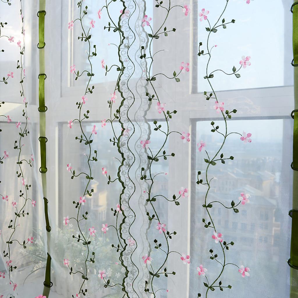 Bestickter römischer Gardinenvorhang Klassischer Fensterbildschirm mit Blumenmuster Eleganter bestickter römischer Schatten für