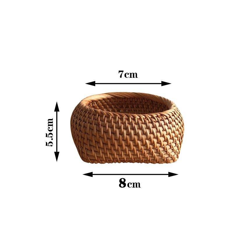 

Handmade Woven Rattan Storage Basket with Lid - Perfect for Snacks, Candy, Fruits, and Sundries in Living Room