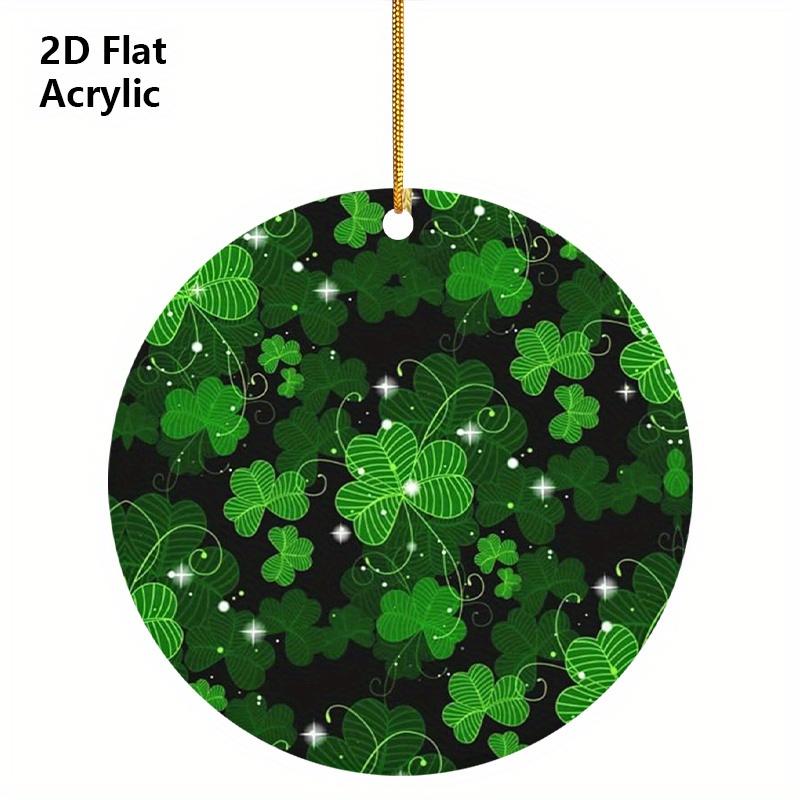 2D Flat "Irish Blessing" St. Patrick'S Day Acrylic Decoration Sign, Classic Clover Design, suitable for wall decoration, porch, room, villa, accents H