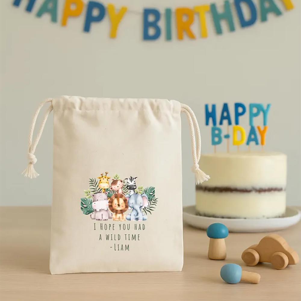 Personalized 5/10/20Pcs Jungle Safari Birthday Party Favor Bag Baby Shower Girl or Boy Kindergarten NewBorn Back To School Decor