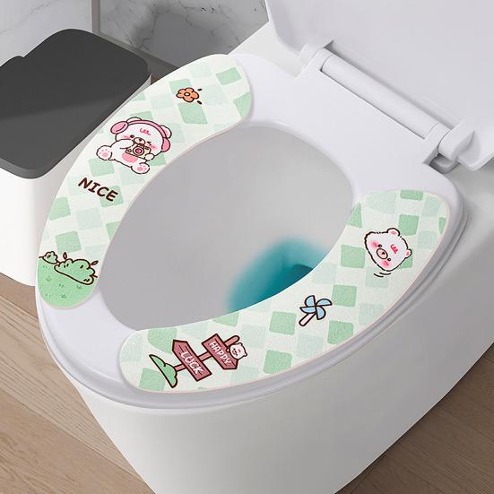 Toilet Seat Cartoon Pattern Non-Slip Waterproof Toilet Seat Pad Easy To Clean Reusable Hygienic Waterproof Toilet Seat Protector
